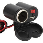 Букса USB КАБЕЛ ЗА ЗАРЕЖДАНЕ НА ЗАПАЛКА ЗА МОТОЦИКЛЕТ- Charger Motorcycle USB Charger Socket DC12-45V