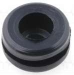 PPE-06 Grommet; with bulkhead; Ømount.hole: 9.9mm; Øhole: 6.4mm; PVC